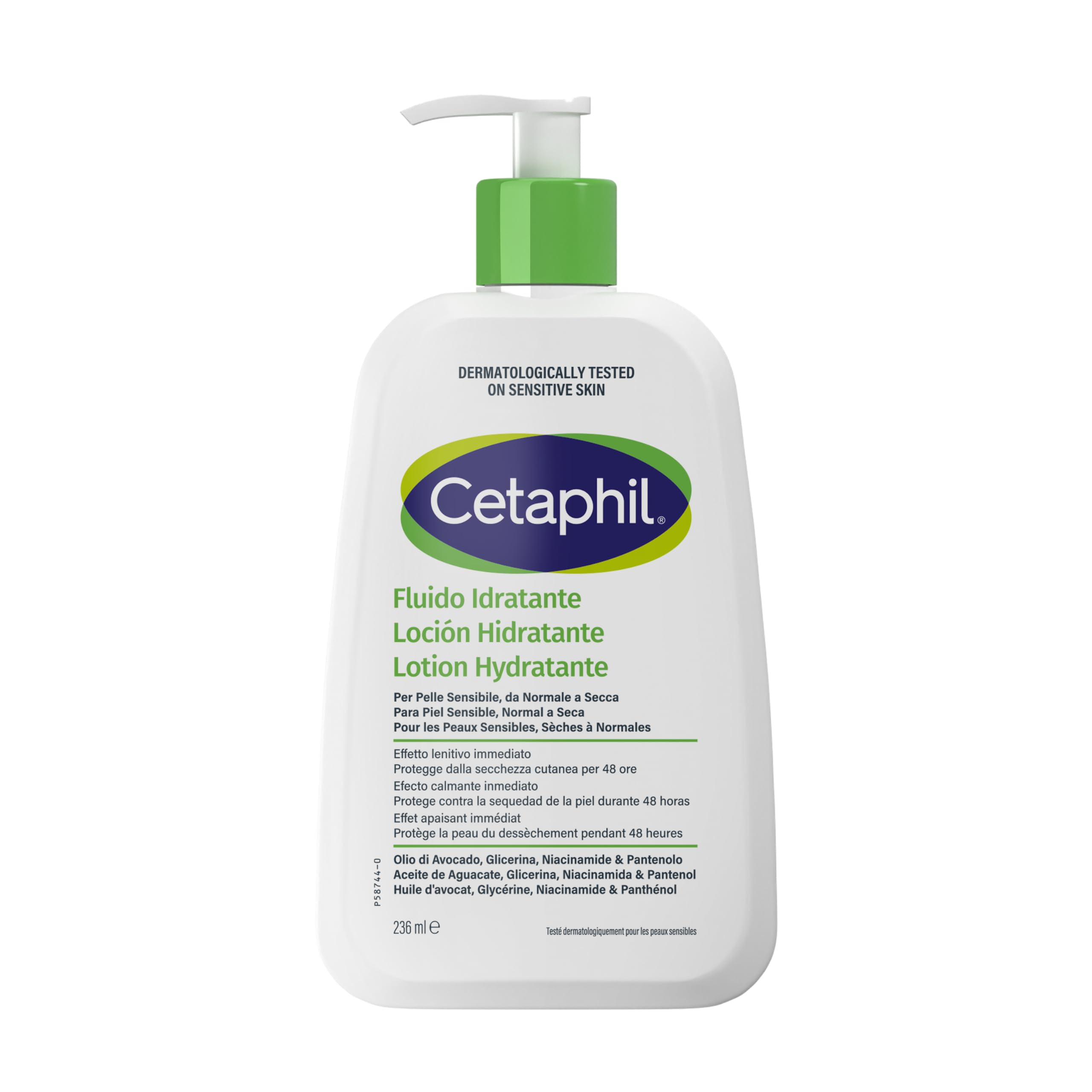 Cetaphil Moisturising Liquid Face and Body Cream for Normal, Dry and Sensitive Skin, Moisturises up to 48 Hours, Perfume Free, 237 ml Format