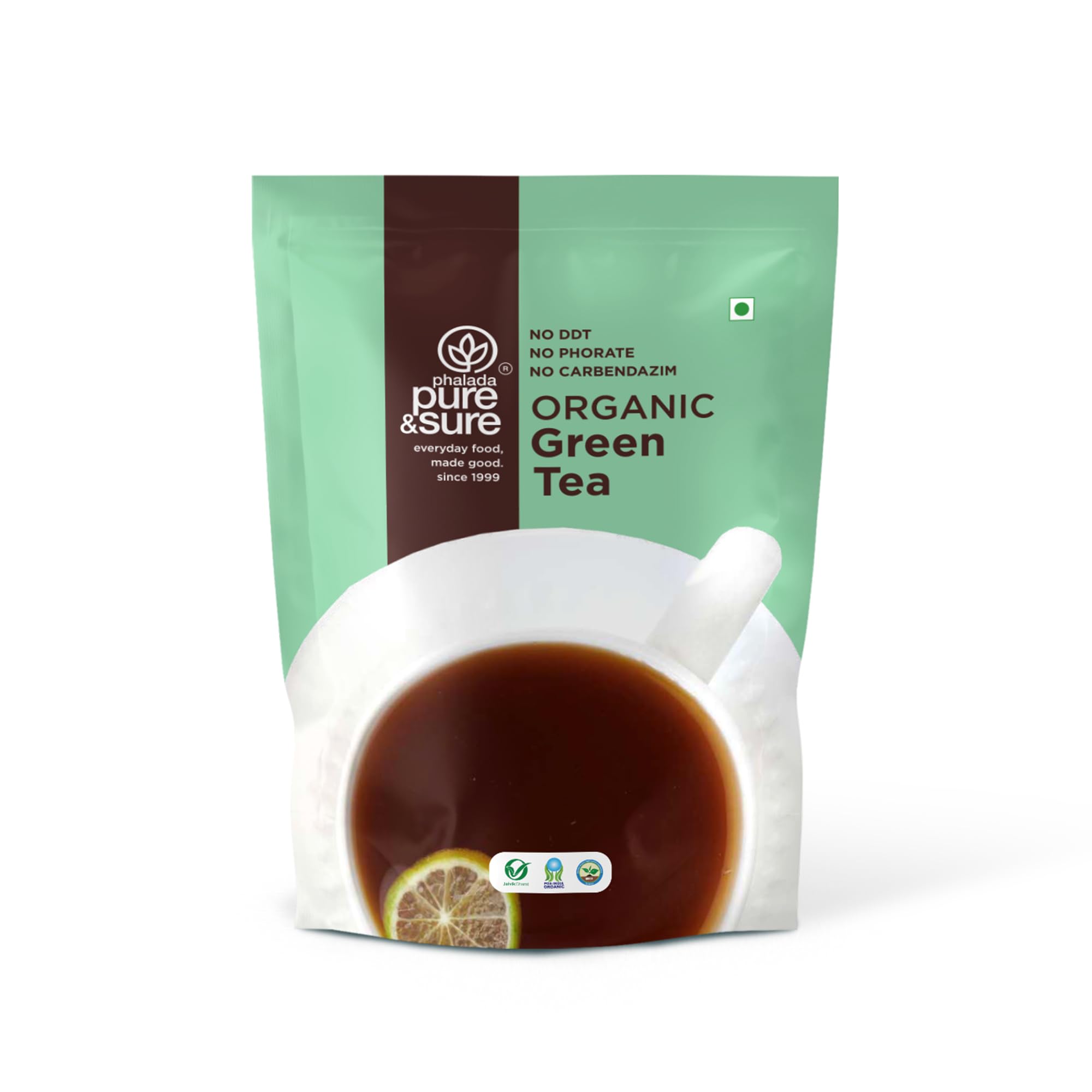 Pure & Sure Organic Green Tea 250g | Certified Organic Leaves| Antioxidant-Rich| Steam-Sterilized| Sustainably Sourced| No Preservatives