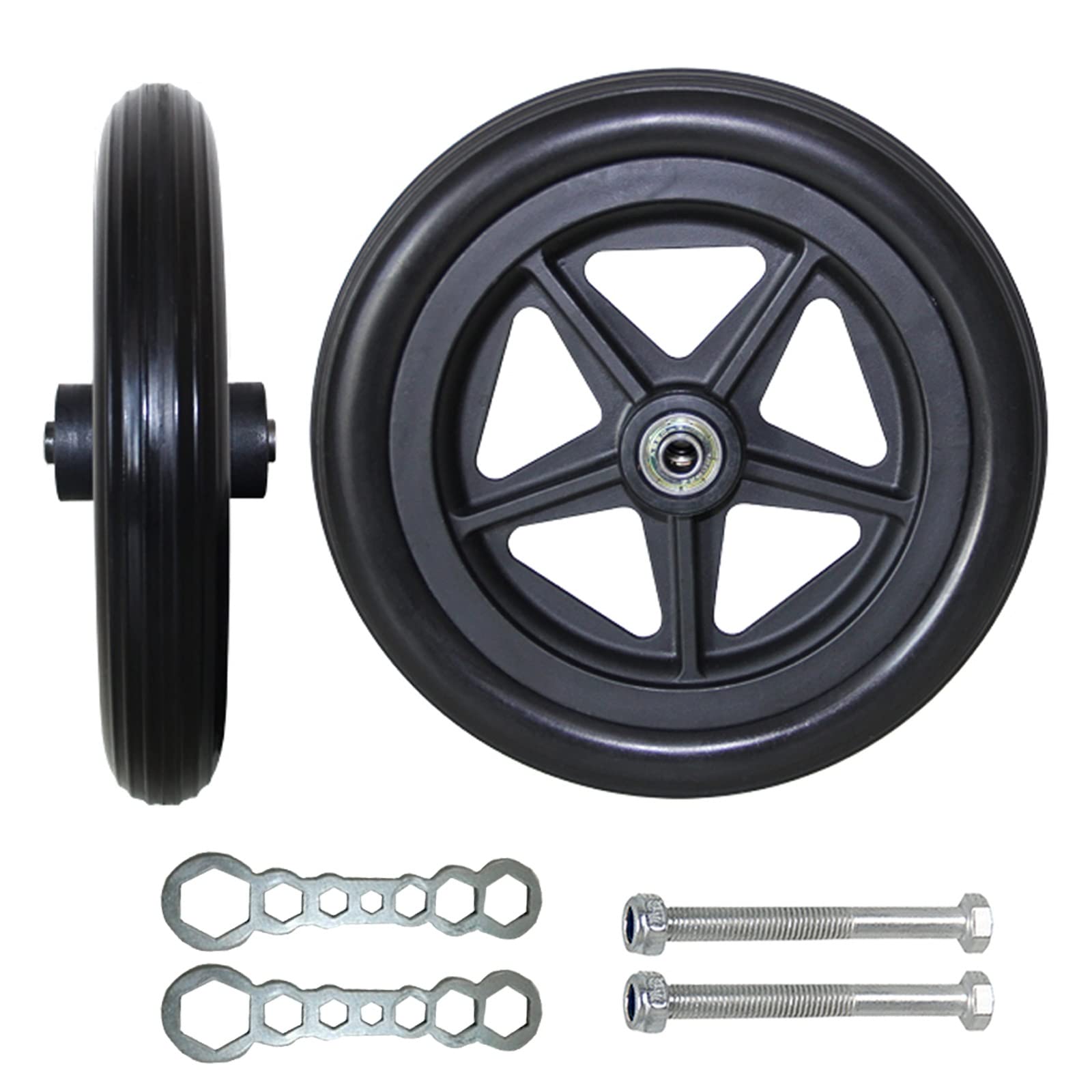 2 Pieces Wheelchair Caster Wheels, 7inch 8inch Wheelchair Wheels (5/16