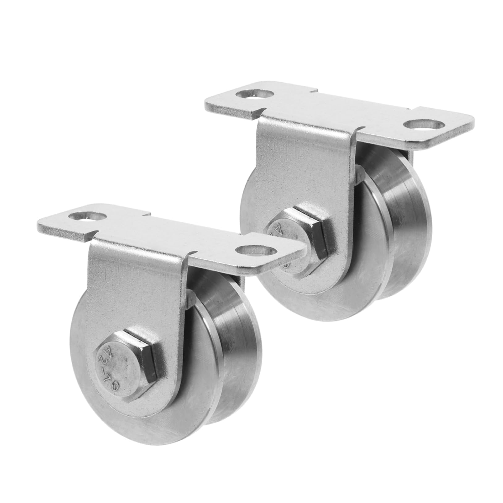 SOLUSTRE 2 Pezzi Pulegge in Acciaio Inossidabile da 48 Mm con Cuscinetti Interni, Pulegge per Fune a Parete per Sistemi di Carrucole e Porte Scorrevoli, Installazione Facile