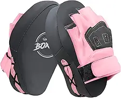 Valleycomfy Luvas de perfuração com foco curvo de boxe - Almofadas de mão de treinamento de couro sintético