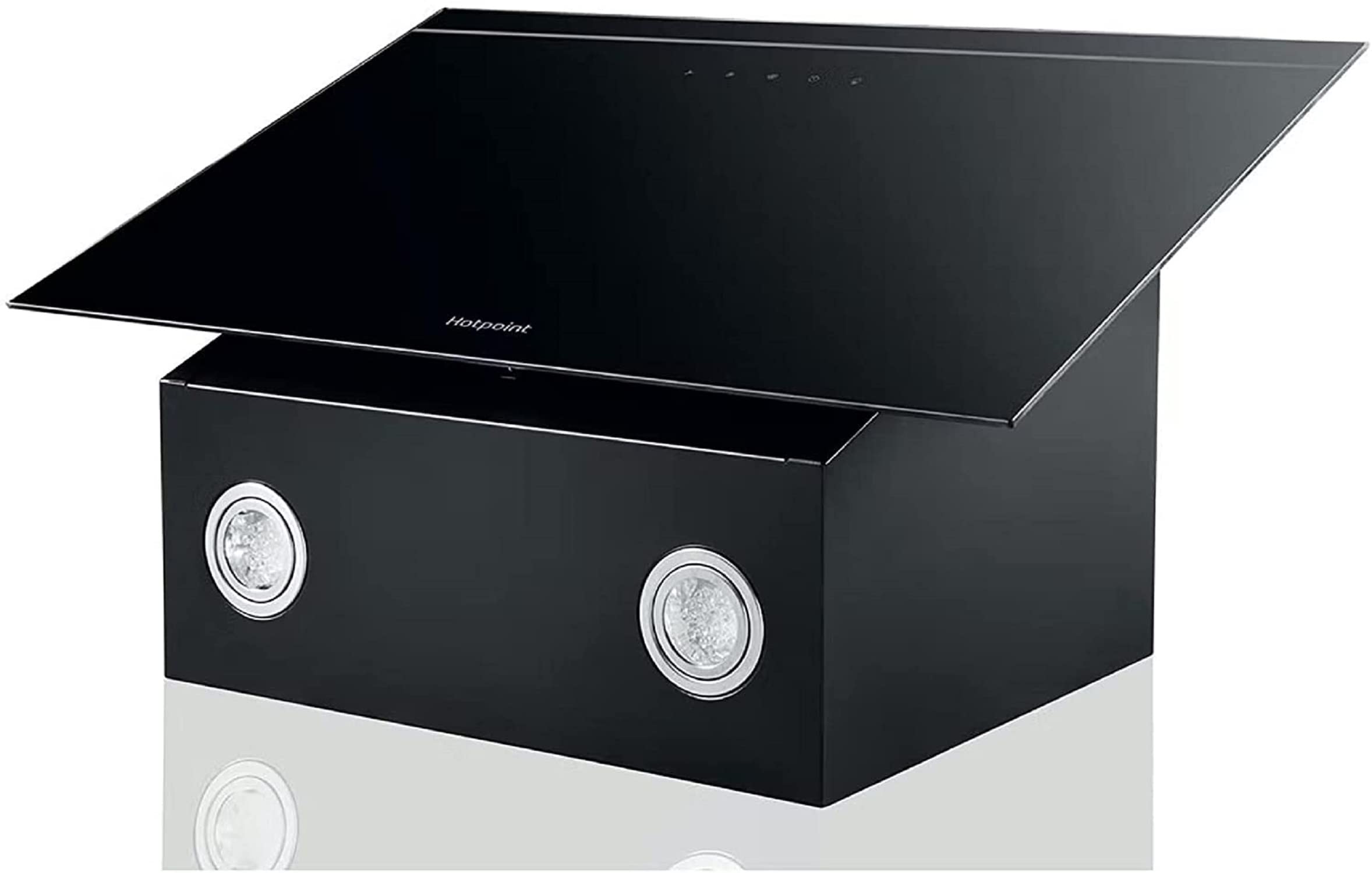 Hotpoint60cm Angled Chimney Hood - Black