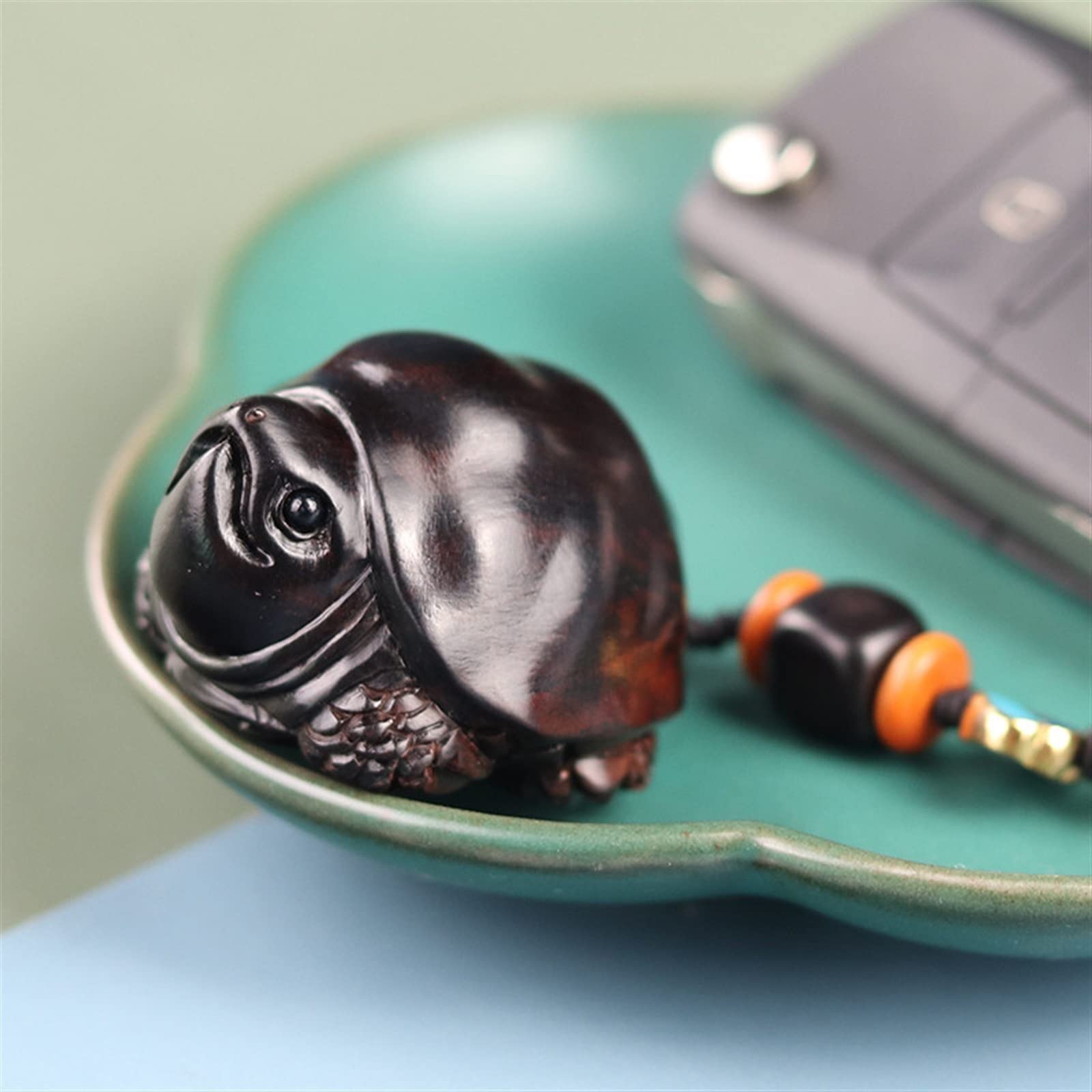 keychain Hölzerner Cartoon-süßer Schildkröten-Auto-Schlüsselanhänger, Mini-3D-Tier-Geldbörsenanhänger, Schlüsselanhänger, Geldbörsenzubehör, für Haustierliebhaber-Geschenk