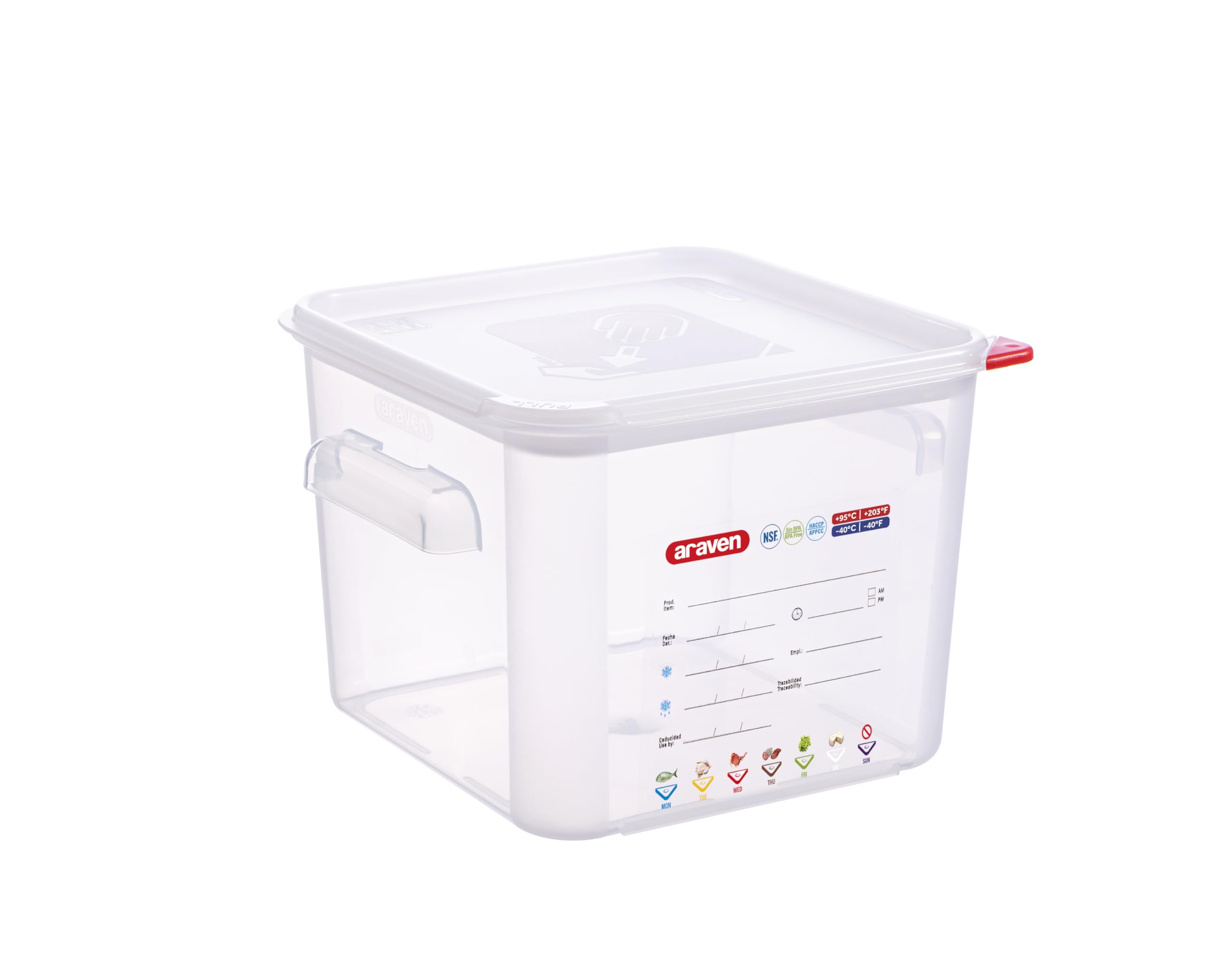 Araven Squared Transparent Polypropylene Container With Lid 6Ltr