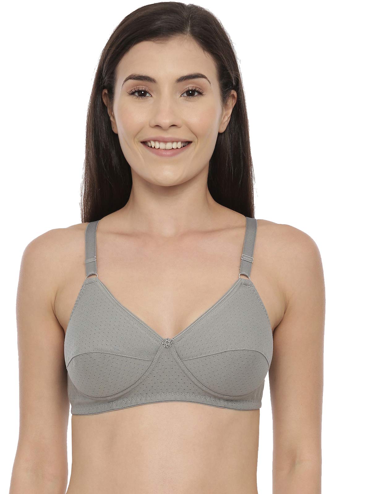BLOSSOM Women's Double Layered Medium Coverage Padded Non Wired 100% Cotton Back Closure T-Shirt Bra [ Lovely PAD ]