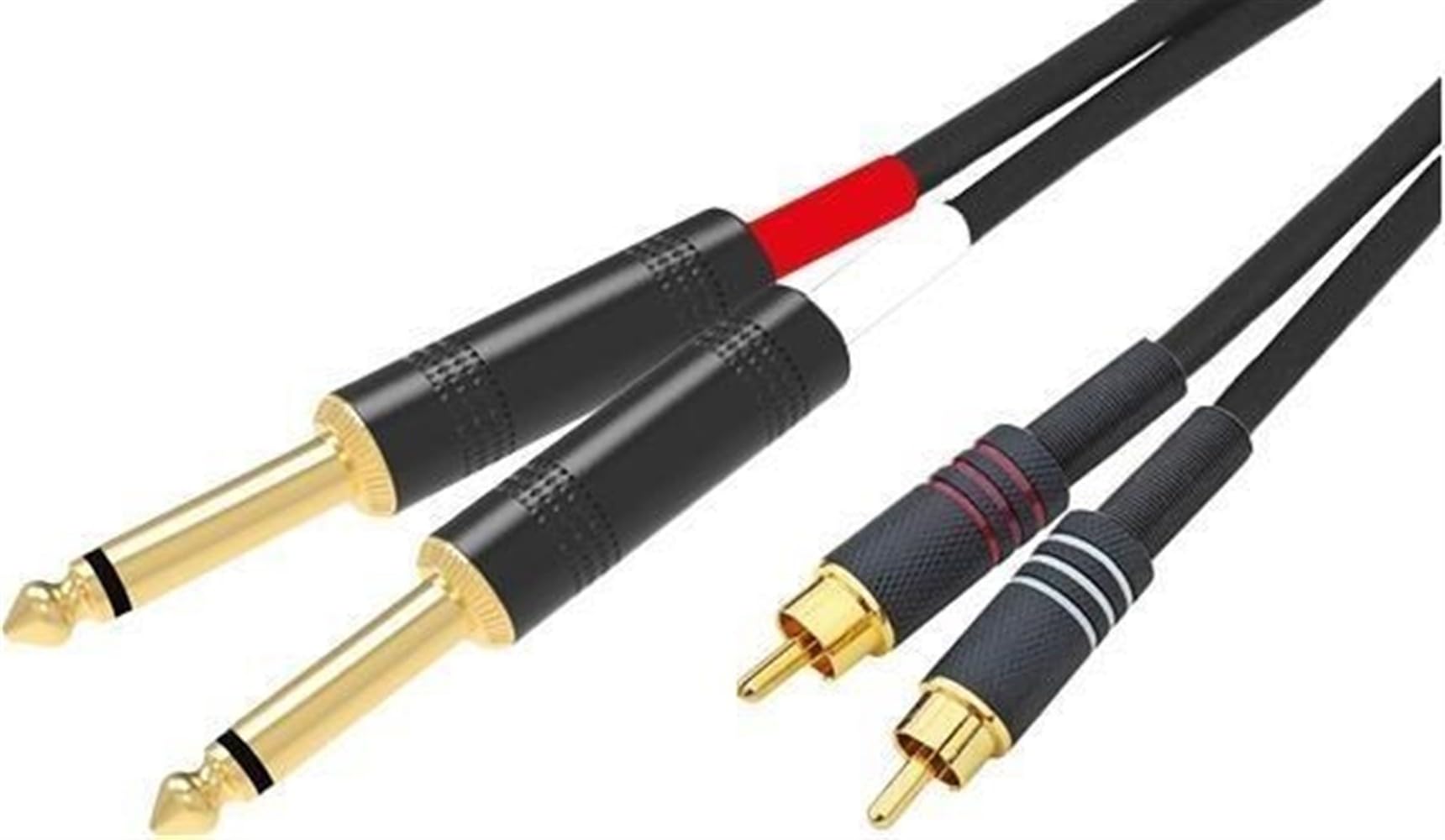 Cable de audio 2 jack de cobre libre de oxígeno con conectores de alta resistencia 2