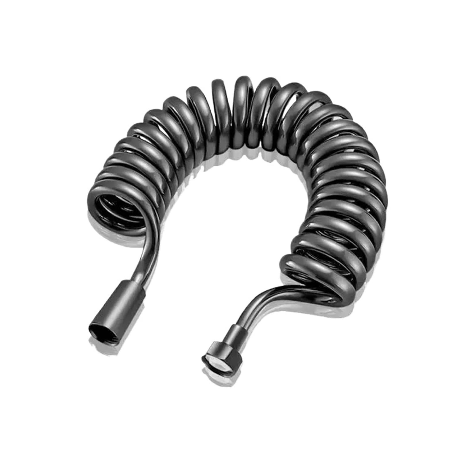 1.5/2/3/5M Spring Flexible Retractable Hose Showerhead Toilet Bidet Water Pipe Plumbing Bathroom Spiral Flexible Shower Hose(Dark Grey,1.5M)