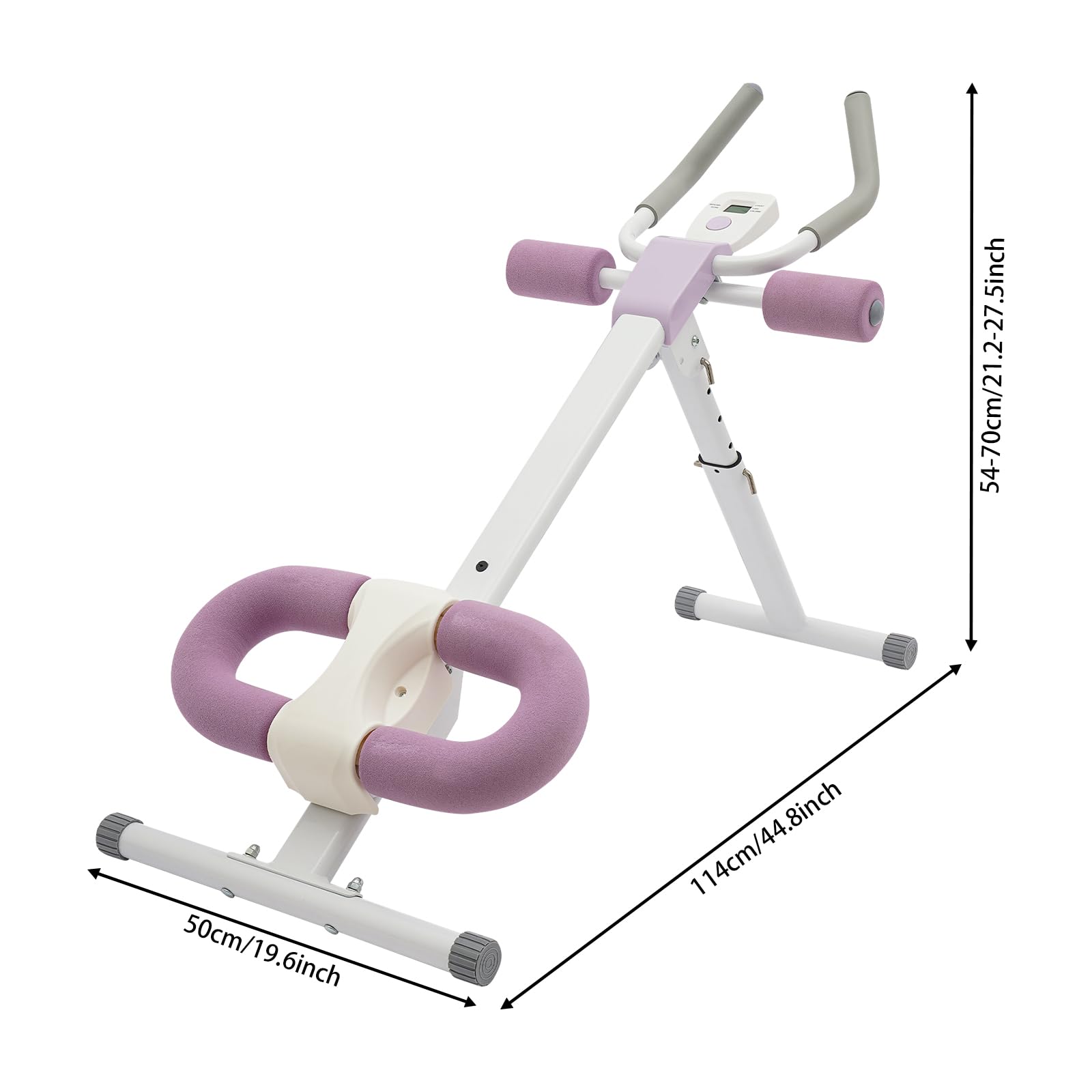 Foldable Abdominal Exercise Machine,220lbs Load Abdominal Workout Equipment with Non-slip Foot Sleeves&LED Display,Floor Standing Abdominal Trainer Machine for Homes,Offices,Gyms,Yoga Studios