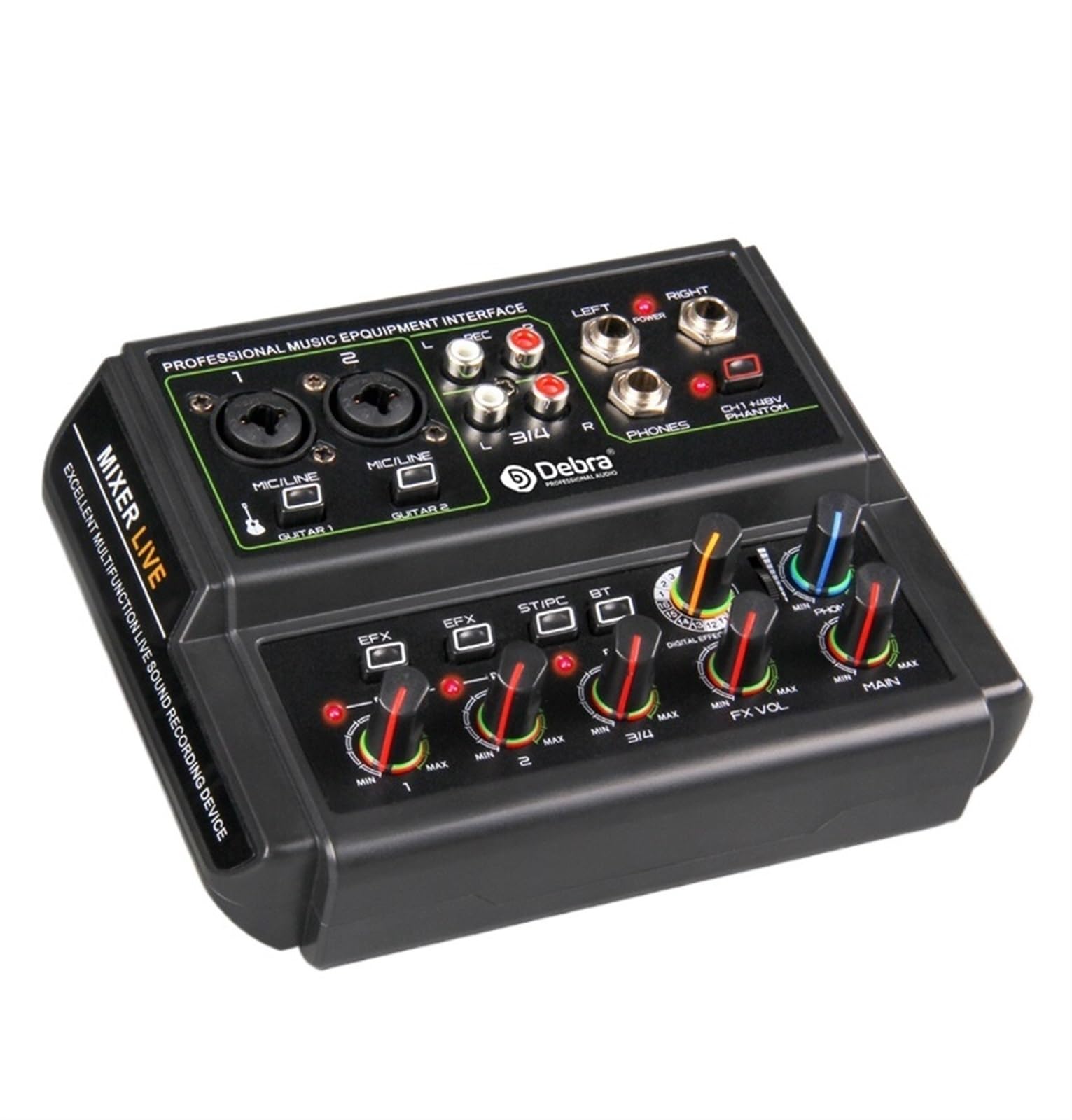 Tarjeta de Sonido de Interfaz de Audio D4-Live de 4 Canales con, alimentación Fantasma de +48 V, 16 Tipos de DSP, for transmisión en Vivo y grabación.,Gran Compatibilidad