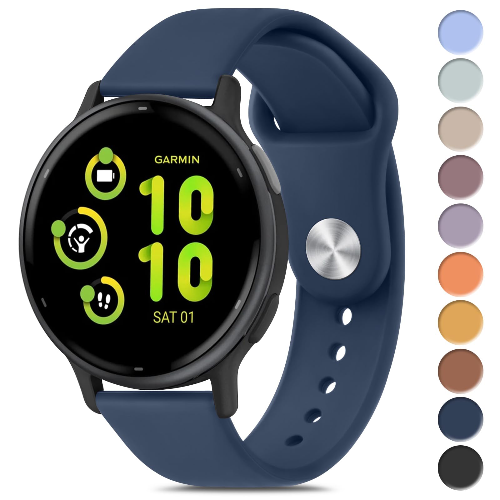 Meliya Bands Compatible with Garmin Vivoactive 5 / Vivoactive 3 Watch Band, Garmin Venu 2 Plus / Venu Sq / Venu Watch Bands Women Men, Soft Silicone Sport Replacement Strap for Garmin Vivoactive 5, Vivoactive 3 Music, Venu 2 Plus, Venu Sq, Venu, Vivomove Sport, Forerunner 645 / 245 Music Smart Watch