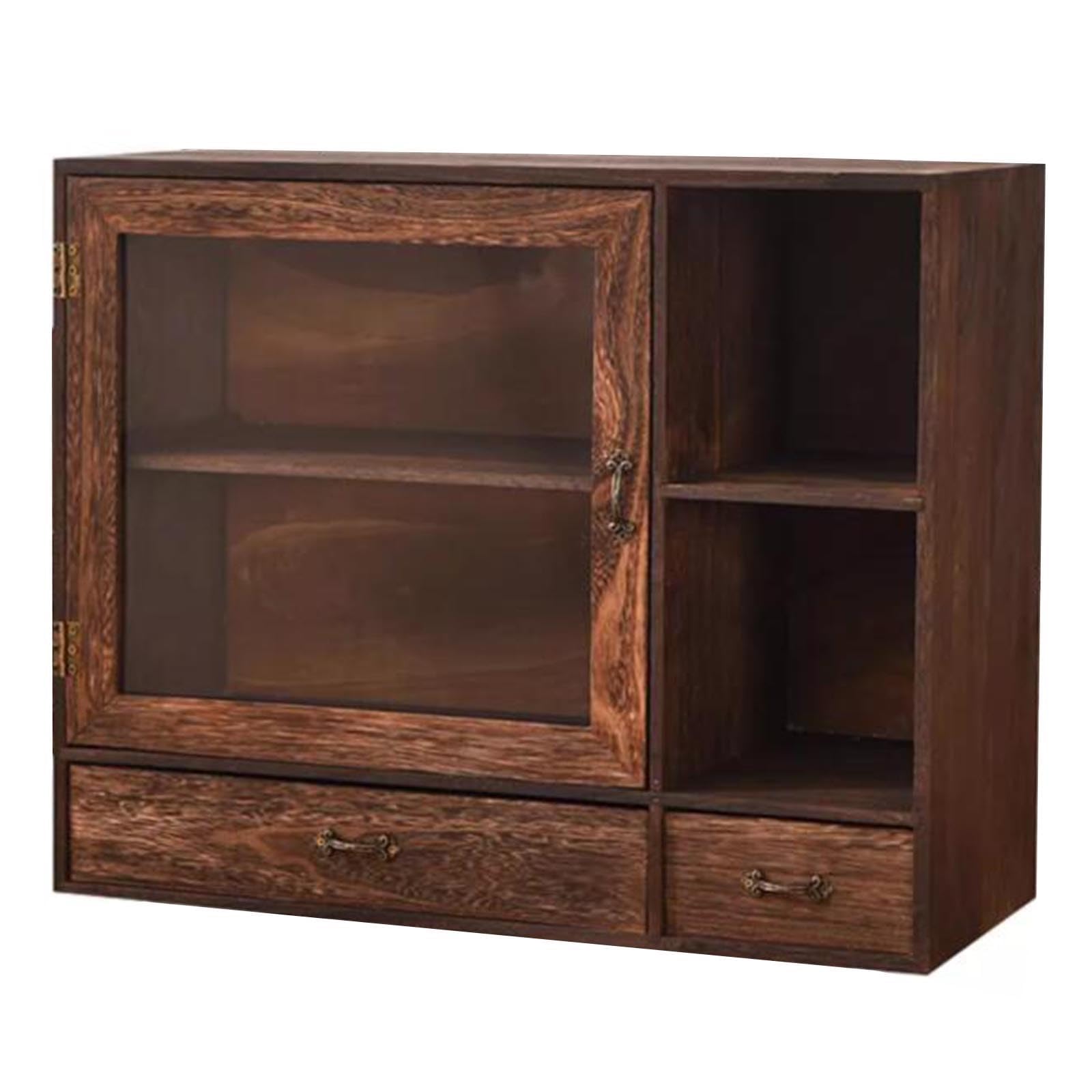 Organizador Escritorio Caja De Almacenamiento De Madera Maciza For Escritorio, Caja De Almacenamiento For Cosméticos, Juego De Té, Armario De Sobremesa, Estantería Pequeña, Escritorio De Estudio
