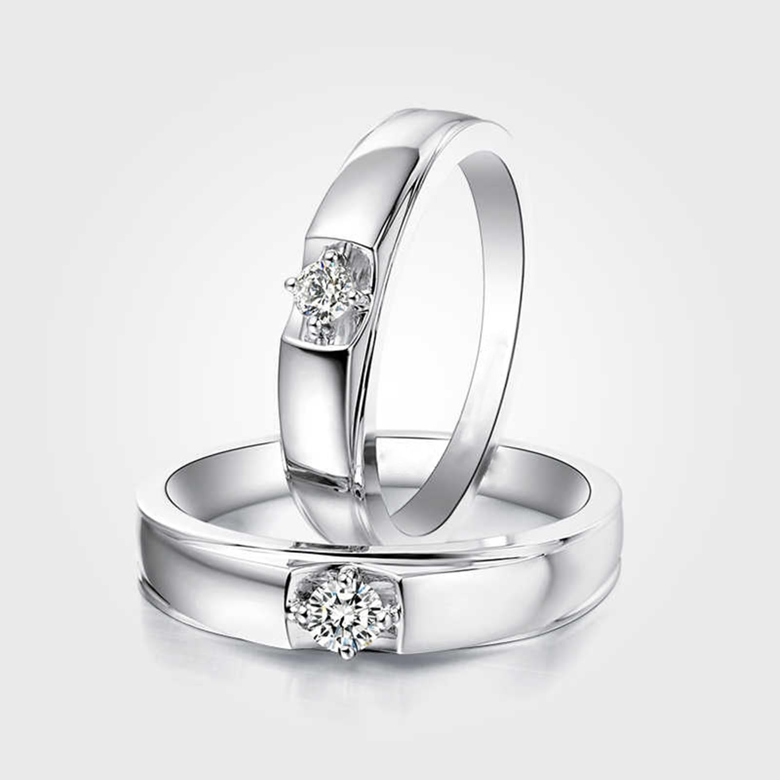 Anillo de compromiso de oro de 9 quilates, apto para bodas de 0,1 ct, oro auténtico 375, alianzas de boda de 4,5 mm para hombres, talla 70 (22,3)