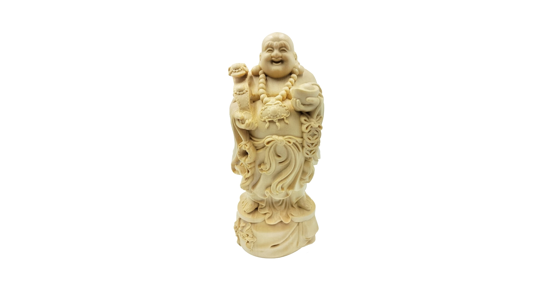 仏教美術　本水晶彫刻　布袋像　仏像　置物　V　5292 仏教美術 本水晶彫刻 布袋像 仏像 置物 V 5292