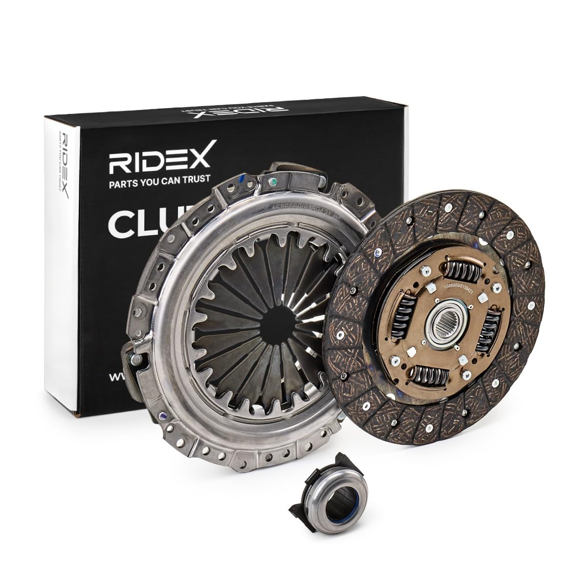 RIDEX 479C0090 Kit de embrague con placa de apriete de embrague con plato de embrague con cojinete de desembrague Compatible con RENAULT Clio 2 Hatchback BB, CB