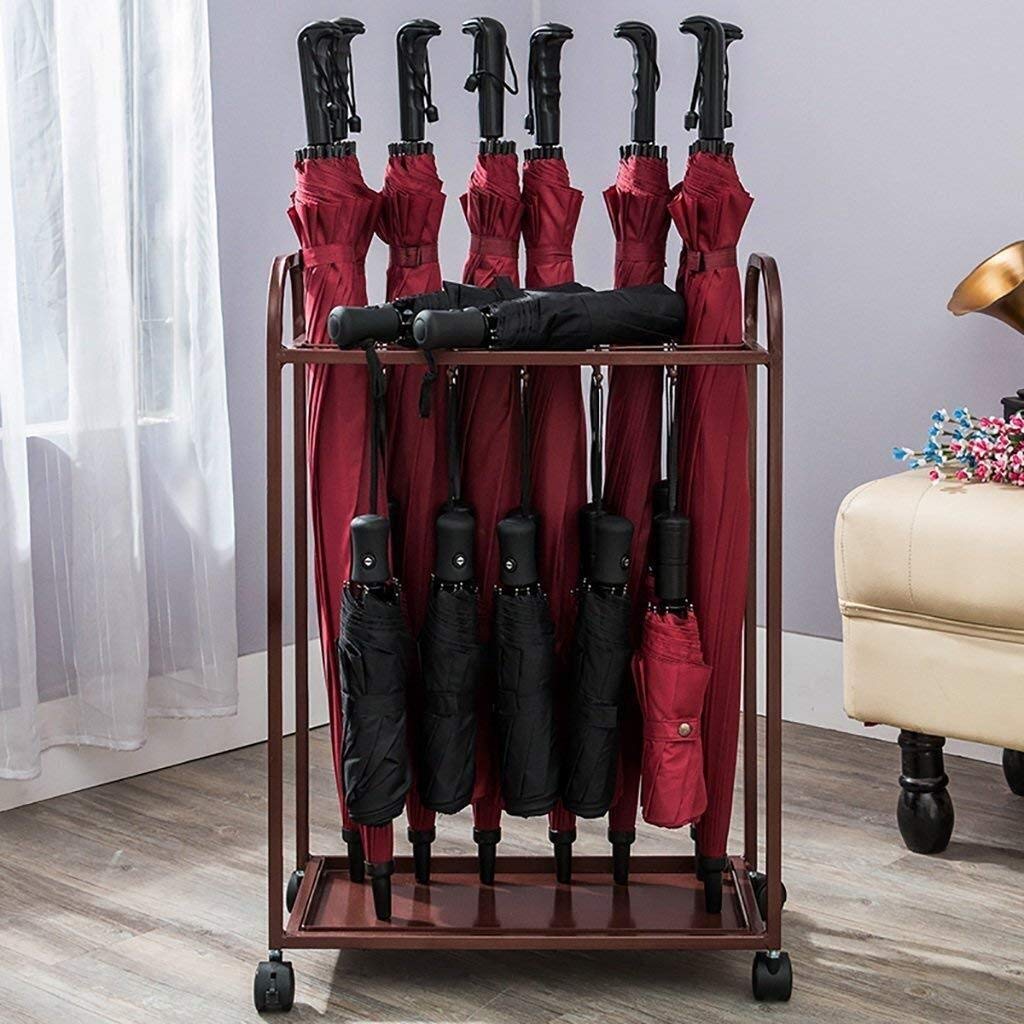 Porte-parapluie en fer MiroDo avec bac mobile pour bureau et hôtel