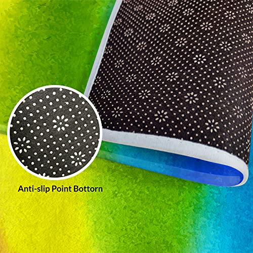 Ormis Watercolor Rainbow Area Rug Ultra Soft Faux Wool Throw Rugs Non-Slip Area Rugs Floor Carpet Cover For Living Room Bedrooms Decor 4' X 6' #TOP3