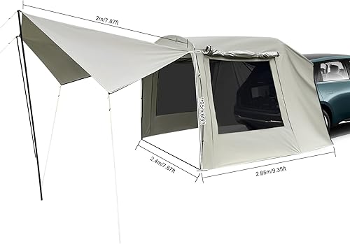 Miniatura 2 de 4-6 Person Waterproof SUV Camping Tent 15.91 x 7.87 x 6.4ft Car Awning Outdoor Tent Car Tent Attachment for Camping Family Outdoor Adventures