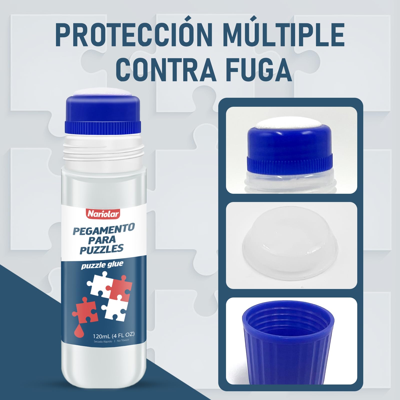 Nariolar Pegamento Puzzle, 2 * 120ml Pegamento para Rompecabezas, con Aplicador y Secado Rápido