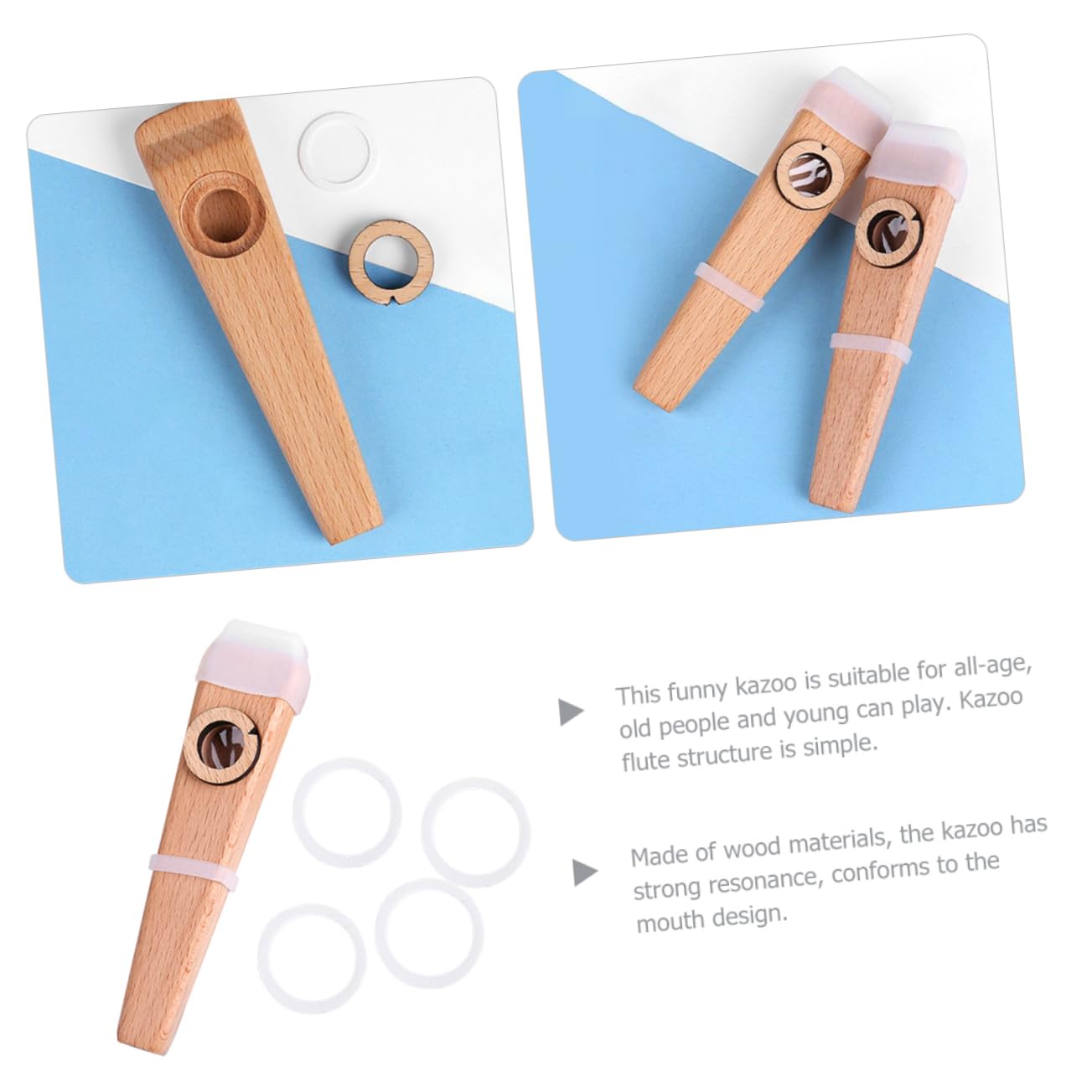 SUPVOX Flauto in Legno Strumento Musicale Kazoo Facile Da Imparare Per Principianti e Amanti Della Musica Compatibile Ukulele e Chitarra Portatile Per Attività All Aperto