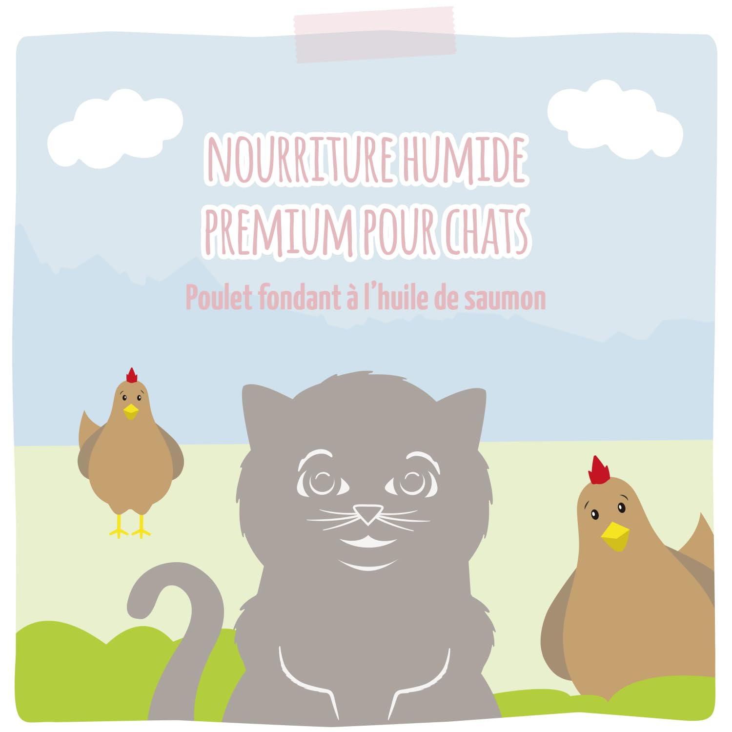 MjAMjAM - nourriture humide premium pour chat - poulet juteux pour chaton à l'huile de saumon, pack de 6 (6 x 400 g), sans céréales avec supplément de viande 2.4 Kilogram