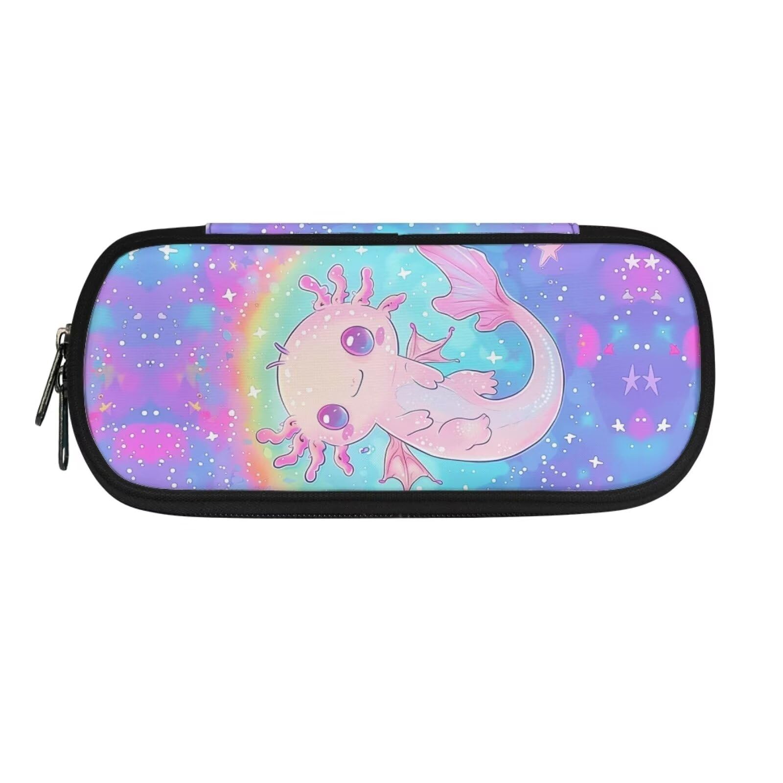 Howilath Galaxy Axolotl Pencil Case Large Pencil Cases for Girls Portable Stationery Pencil Bag for Office College School — image 1