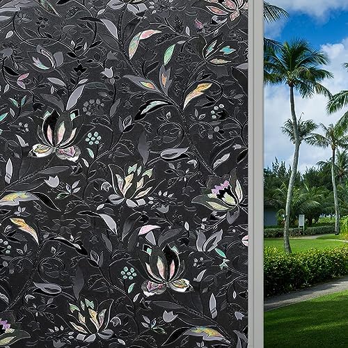 ConCusT Total Blackout Window Privacy Film Tulip Engraving