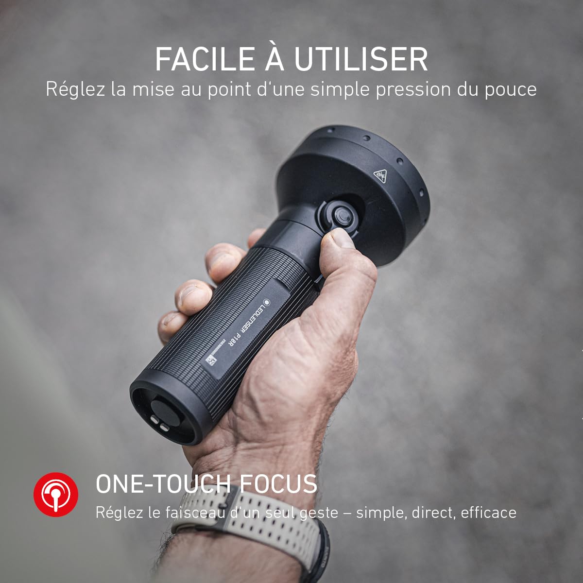 Ledlenser P18R Lampe LED rechargeable, 6500 lm, 600 m, 8 modes, USB-C, IP68, 45 h – Projecteur très lumineux pour camping, extérieur