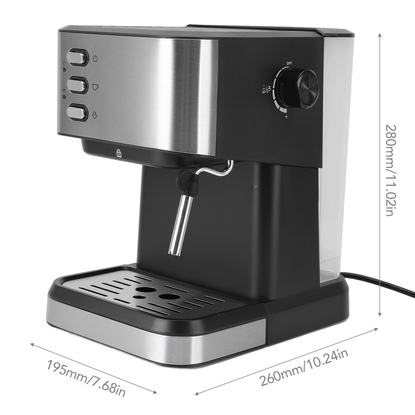 Semiautomática de 20 Bar con Tanque de Agua Grande para Entusiastas del café ABS de 1,5 L