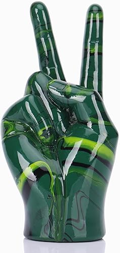 Estatua de escultura de gesto de paz, decoración del hogar con gesto verde, figura de resina para sala de estar, entrada de vestíbulo, consola,