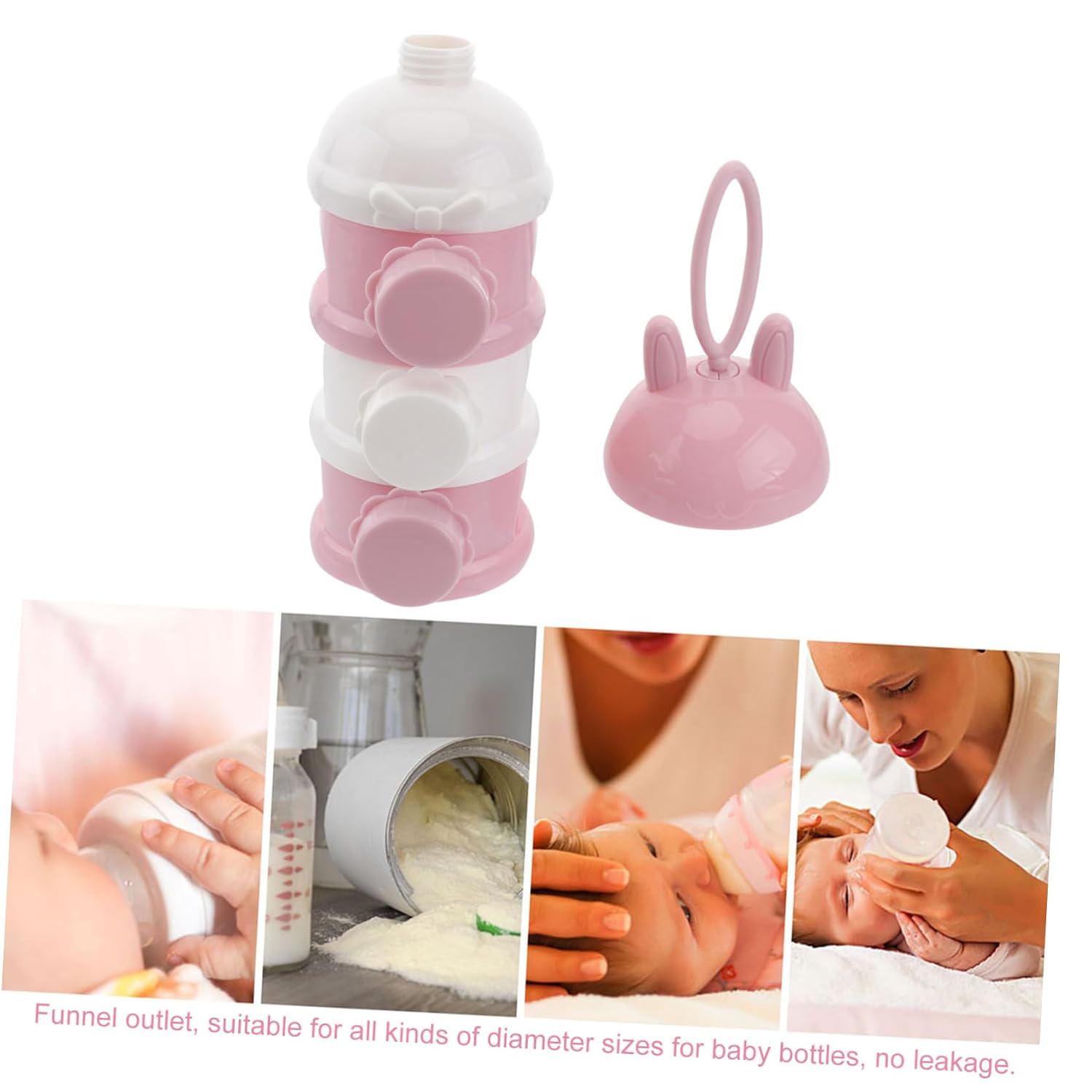 Portable Milk Powder Container with Funnel Outlet Large Capacity Food Storage Box PP Formula Case for Feeding Go