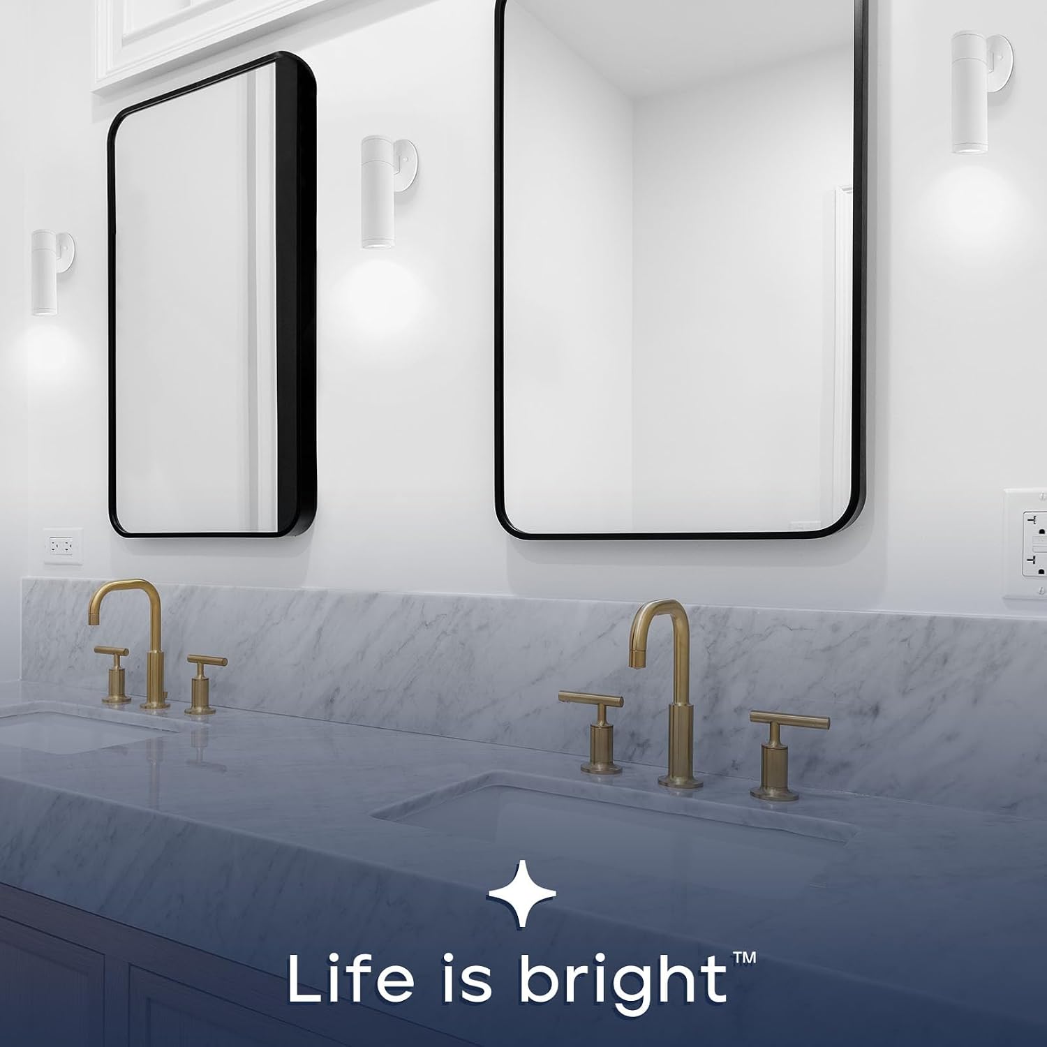 LUXRITE 2.5-Inch LED Cylinder Wall Light Fixture, 15W, 1100 Lumens, 5CCT Selectable (2700K–5000K), CRI 90, Dual Dimmable (TRIAC/0–10V), 120–277V, IC Rated, ETL Listed, White