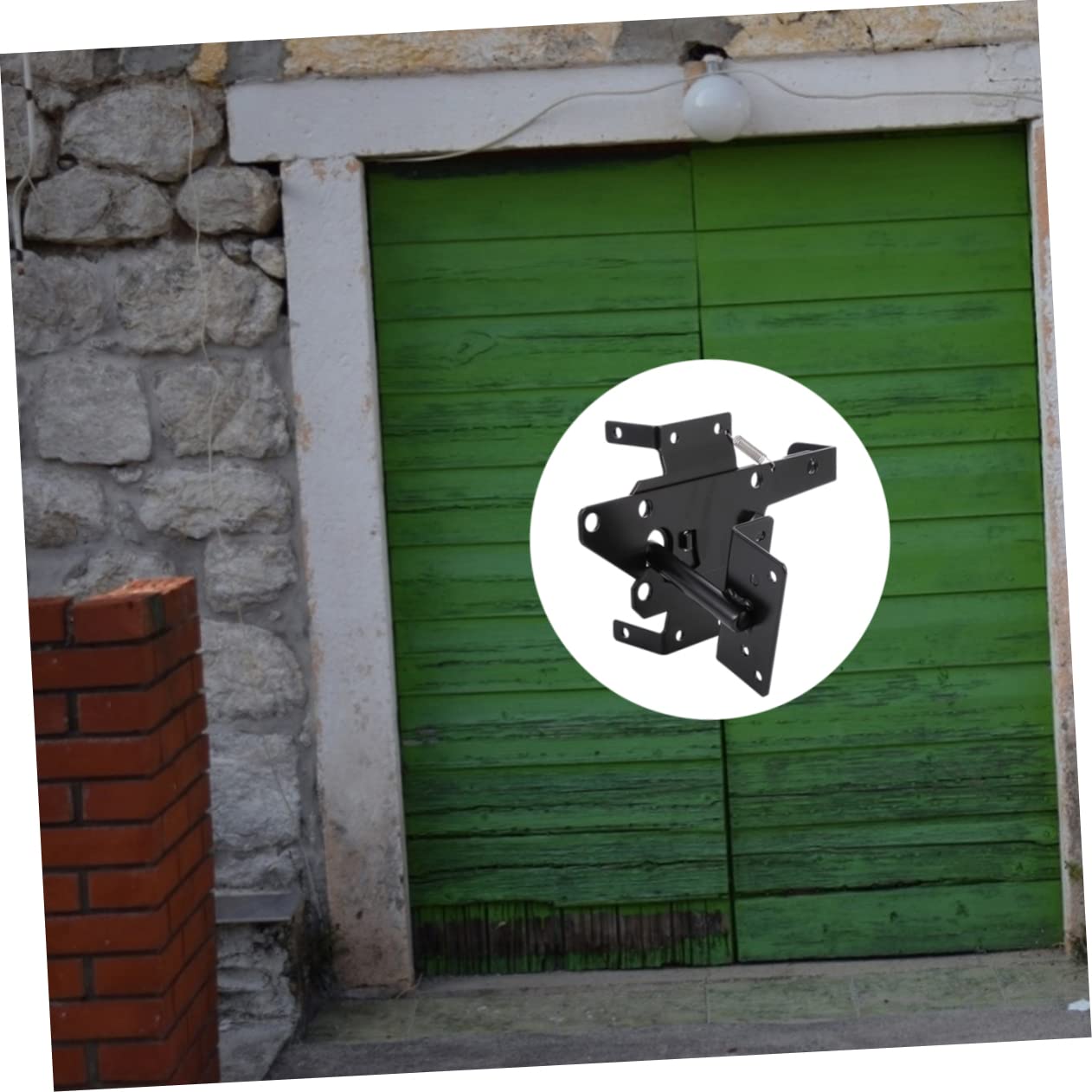 Loquet de Portail Autobloquant en Fer Noir, Verrouillage Automatique