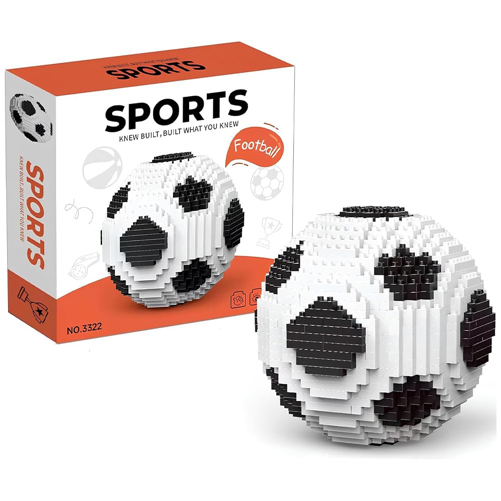 Football Building Blocks, DIY Blocks 3D Puzzle Brick Micro Buildings Block Set Building Figures Ornaments 3D Puzzle Brick Micro Construction Buildings Bricks Gift (14 years and older）