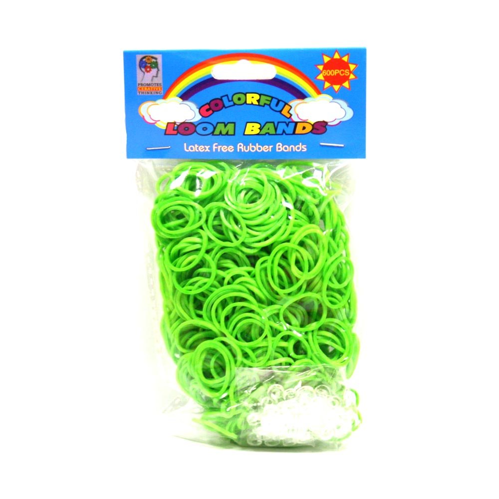 Rainbow Loom® Lime Green Rubber Bands with 24 C-Clips (600 Count