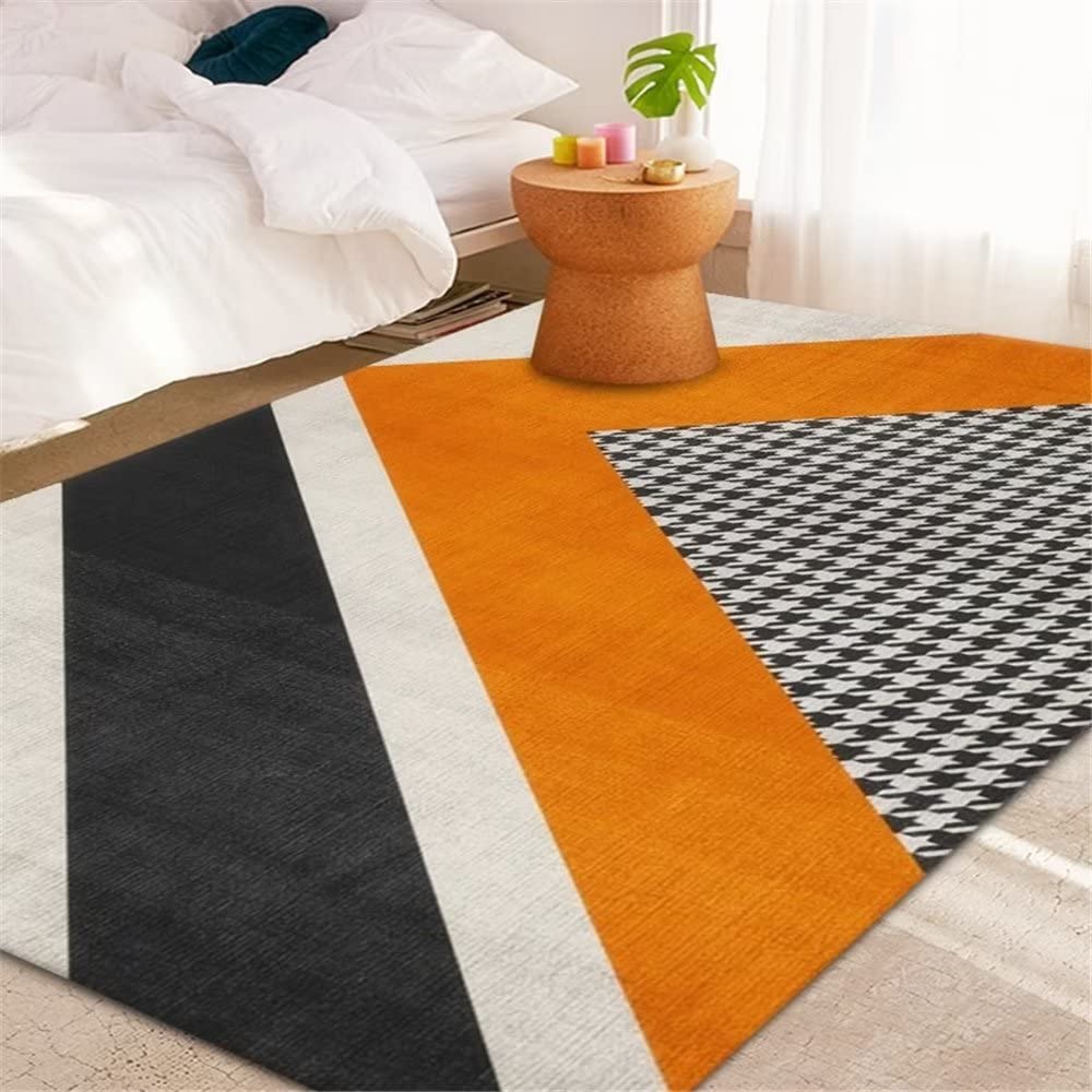 Tapis de chambre fille douillet : confort minimaliste jaune 200x300