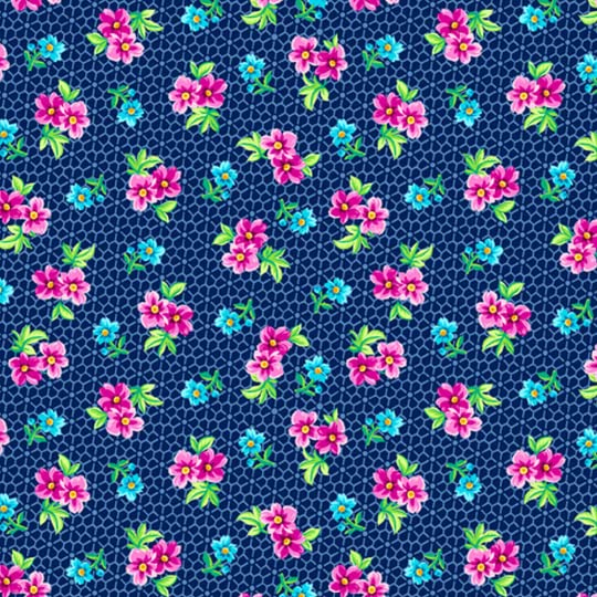 Floral Cache Blue Spaced Calico Fabric 28886-N from Quilting Treasures by The Yard