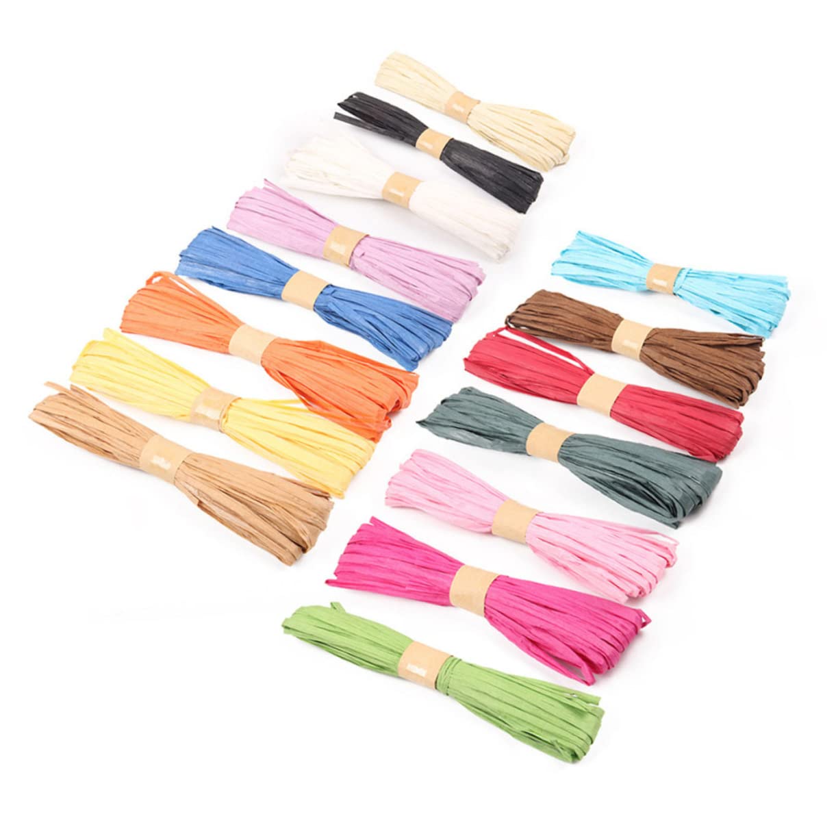 Uonlytech 6pcs Colorful Braided Paper Rope for DIY Crafts Durable Twisted Twine String White for Wrapping Decorating and Bundling Projects