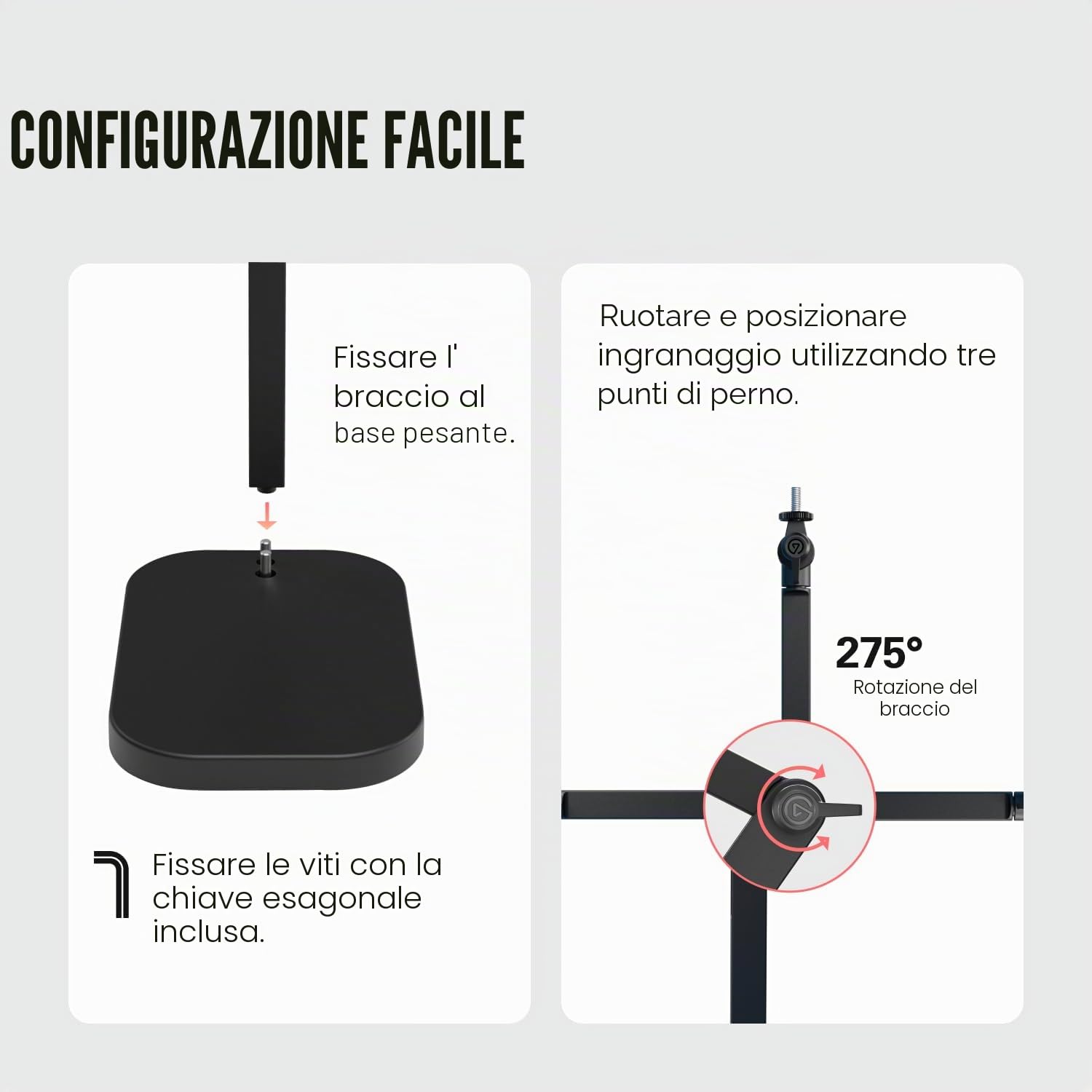 Elgato Wave Desk Stand – Supporto Regolabile per Microfoni, Compatibile con Elgato, HyperX, Rode, Fifine, Shure e altri, Compatibile con Filettature 1/4, 3/8 & 5/8, Per Registrazione/Podcast/Streaming