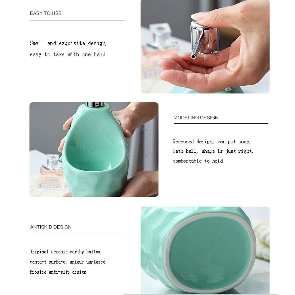 Dispenser di Sapone per Bagno da 650 ml, Semplice, Creativo, in Ceramica, con flacone per emulsione, Manuale, a Doppio Uso, per Cucina (Colore: Bianco, Confezione da 1)