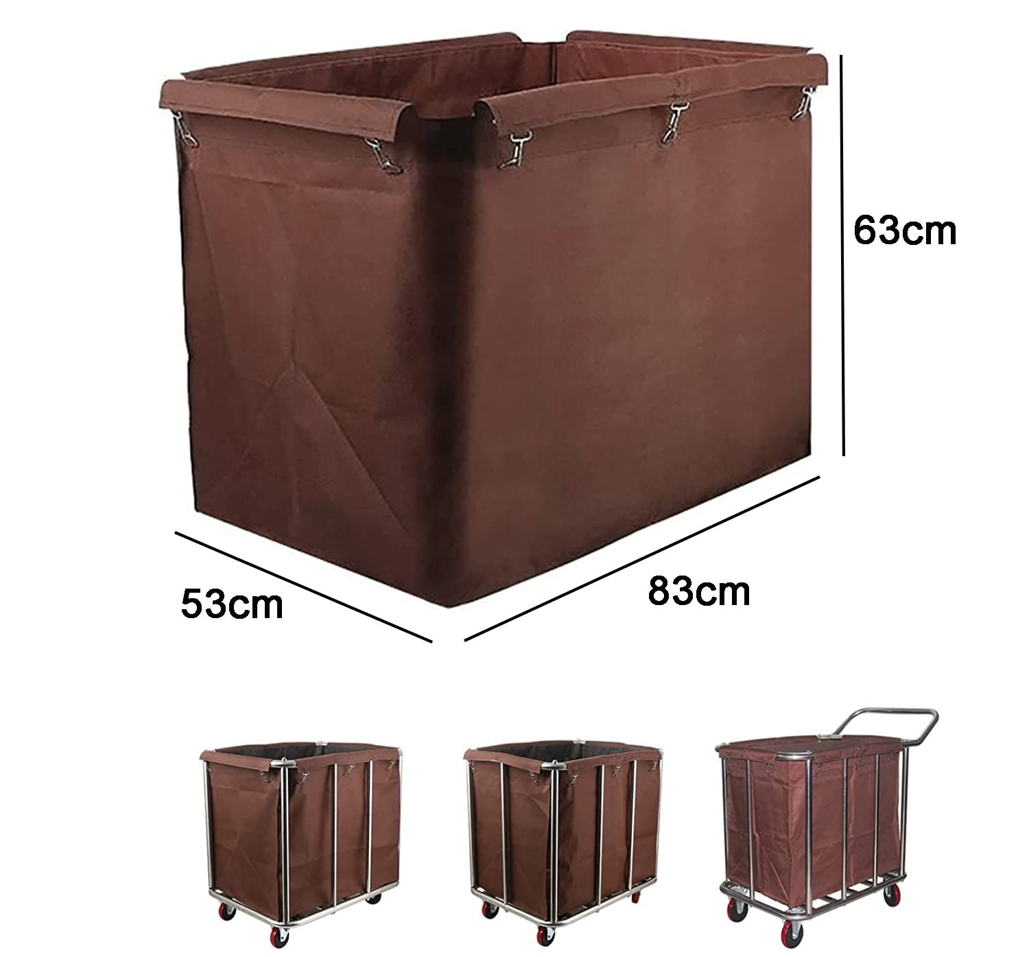 Borsa di Ricambio per Carrello della Lavanderia, Borsa di Fodera di Ricambio per Borse di Stoccaggio Rettangolari e Impermeabili in Tessuto Oxford per Carrello Cestino Commerciale