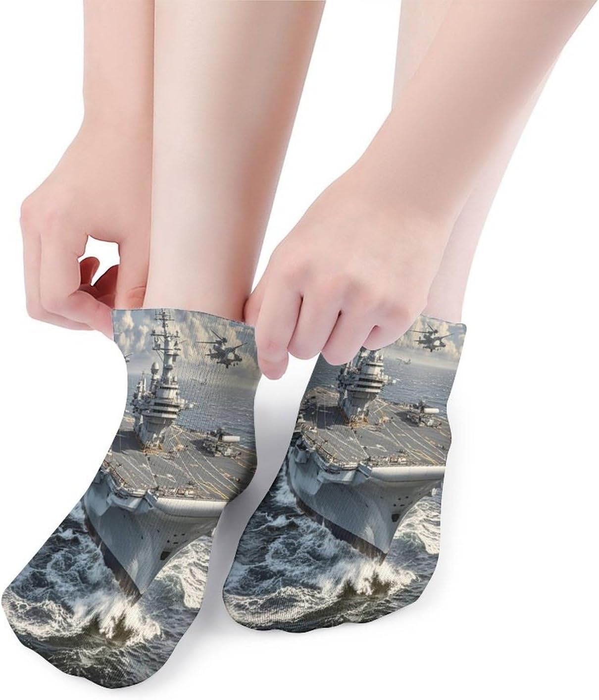 Aircraft Carrier Ankle Sock-Low Cut Breathable,Basketball Socks for Men Women,Tube Socks for Work Sports