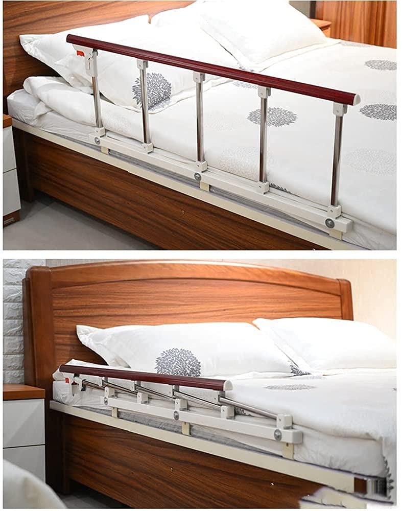 Sponda Letto Anti Caduta Paracolpi, Anziani Sicurezza Sponde del Letto, Acciaio Inossidabile Collassabile Cura della Casa Parapetto del Letto per Disabili, Anziani, Adulti