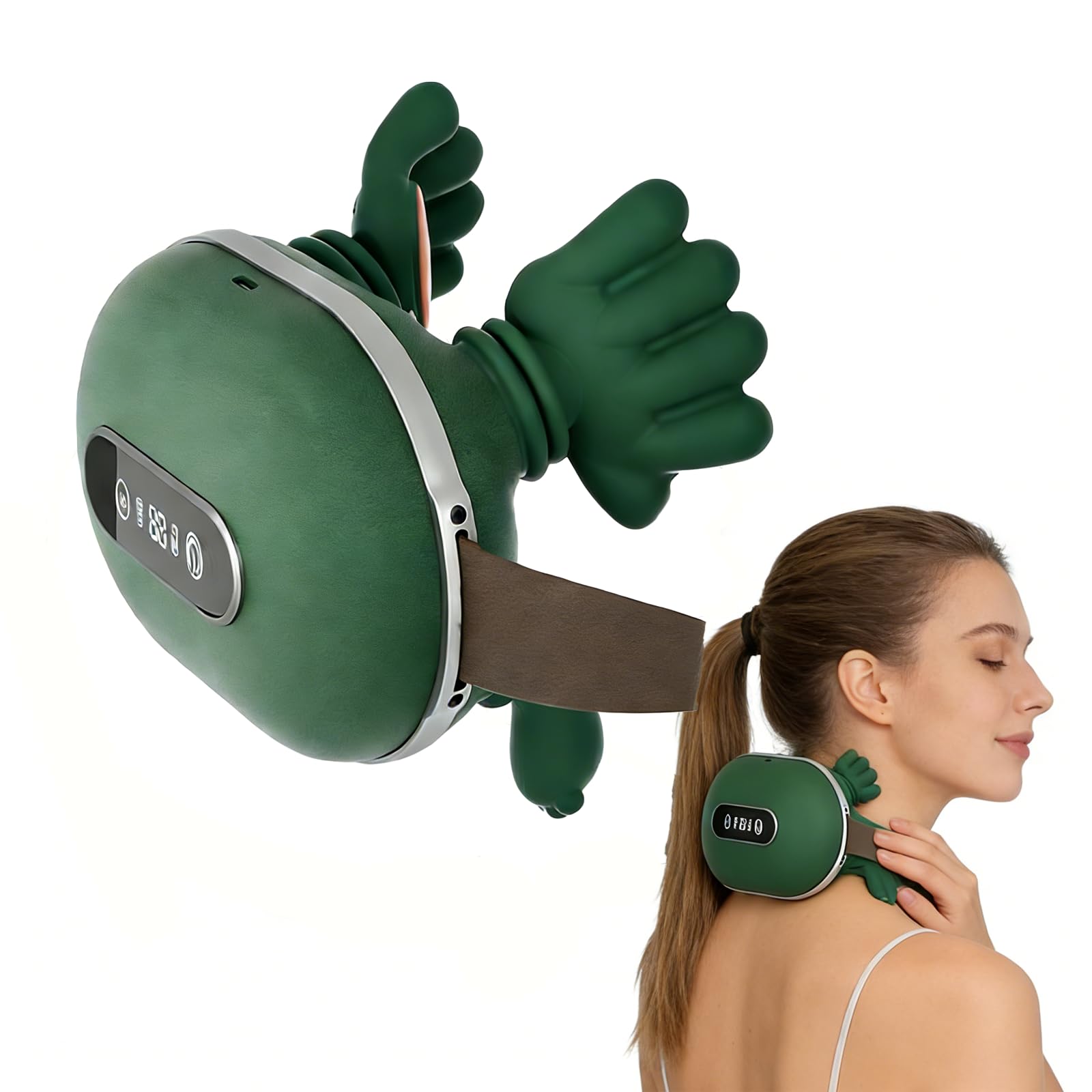 Masaje Cervical, Masajeador Shiatsu portátil inalámbrico para cuello y espalda, masaje eléctrico de tejidos profundos 4D, 2 niveles de temperatura, 2000 mAh, relajar los músculos, aliviar la fatiga