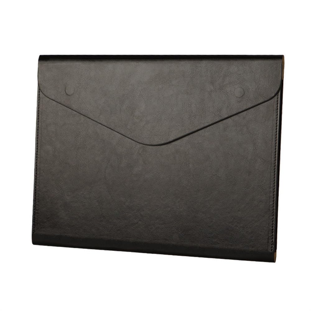 Skórzane etui na dokumenty, Etui na dokumenty ze skóry PU, organizer A4, 330 x 252 mm, czarno-brązowe, różne style, opakowanie 2 szt.(Black,Style 1)