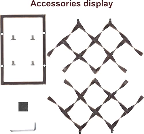 Miniatura 8 de Tooarts Estante de malla en espiral para vino, organizador de metal para vino, estante de almacenamiento de licores para encimera, soporte para
