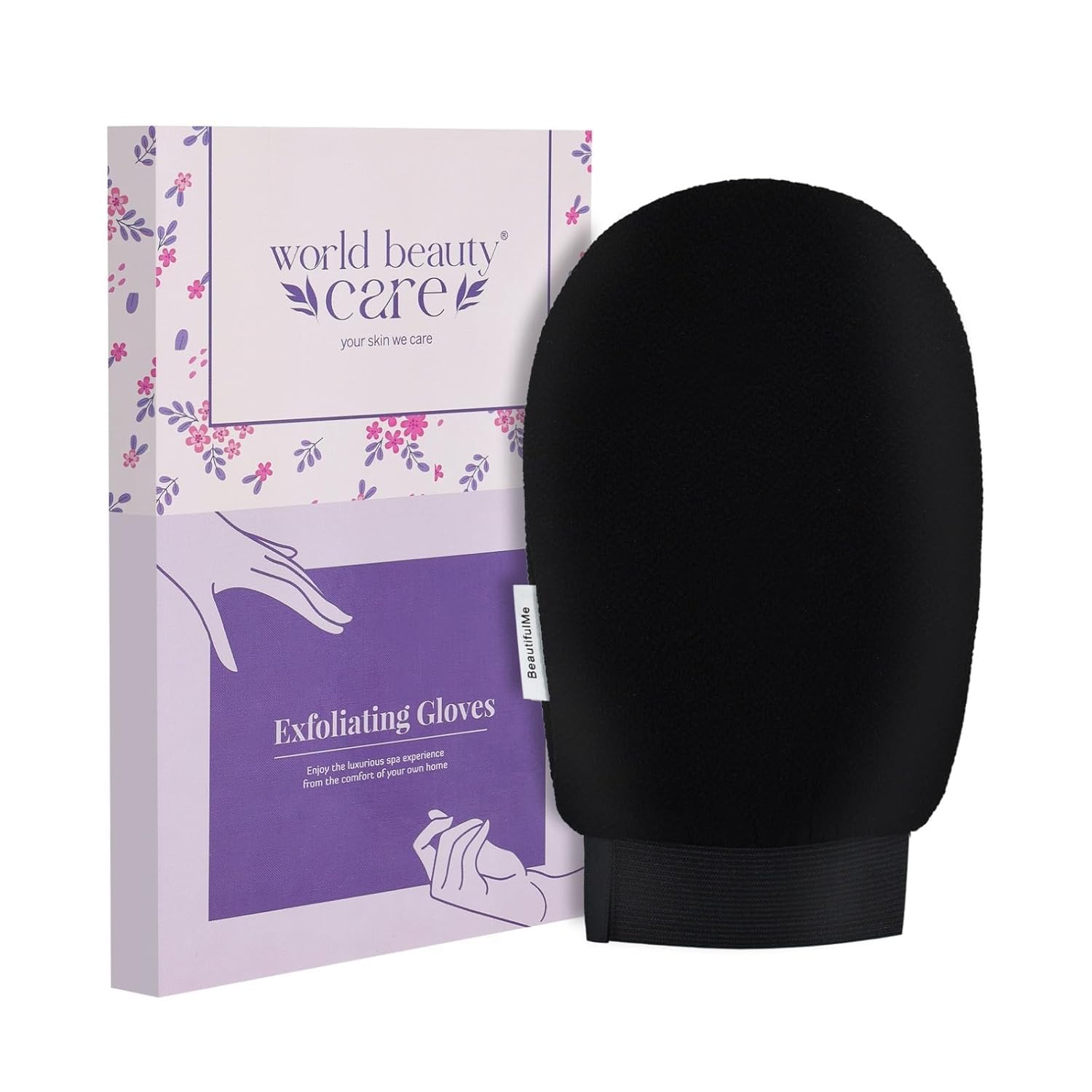 Exfoliating Gloves, Dead Skin Remover, Black, Biodegradable Viscose Material, Body Scrub Mitt-image-5