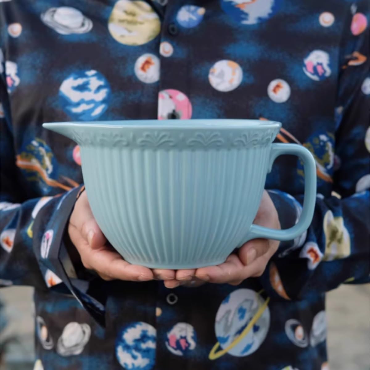 Sosjerka Ceramiczna Podszkliwna Kolorowa Pionowa Miska Do Ubijania Jajek, Odpływ, Gotowania, Wiadro Na Sos Dzbanek na Sos