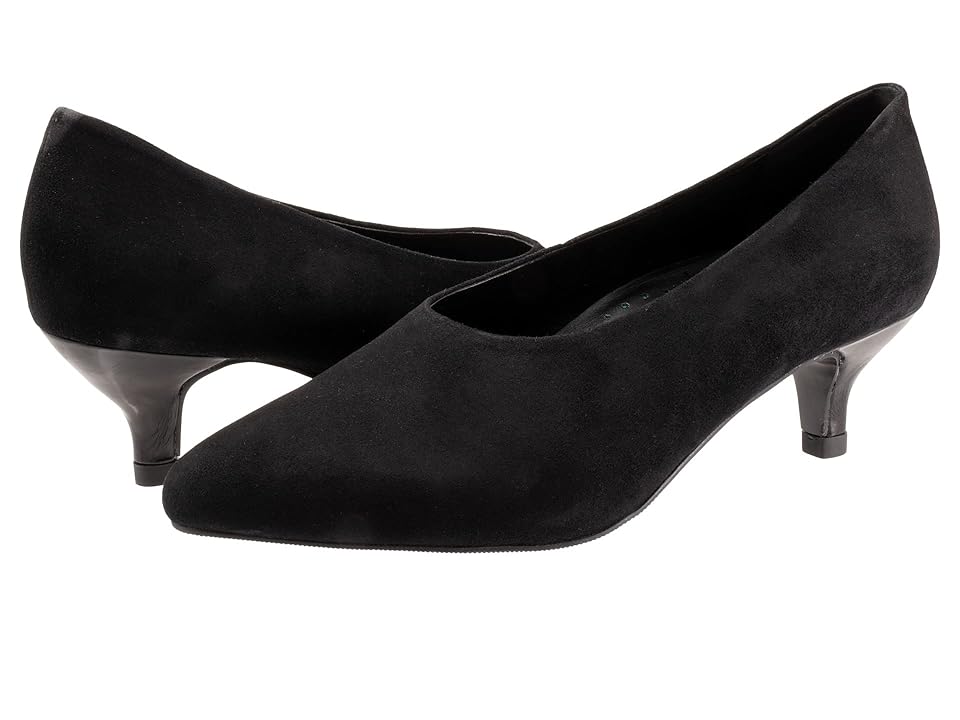 Trotters Kimber (Black Suede) High Heels INTERNATIONAL SHIPPING