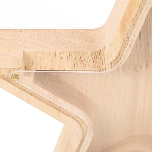 Miniatura 3 de Zerodeko Hucha de madera para el hogar, alcancía para adolescentes, con forma de estrella, alcancía transparente para niños y niñas, bebé, primera
