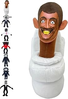 Skibidi Toilet Man Plush Toy, Tubing Horror Adventure Figure, Skibidi Toilet Filler Plush, Fun and Unique Toilet Doll, Horror Adventure Doll, Gifts for Boys and Girls (Color : Brown)